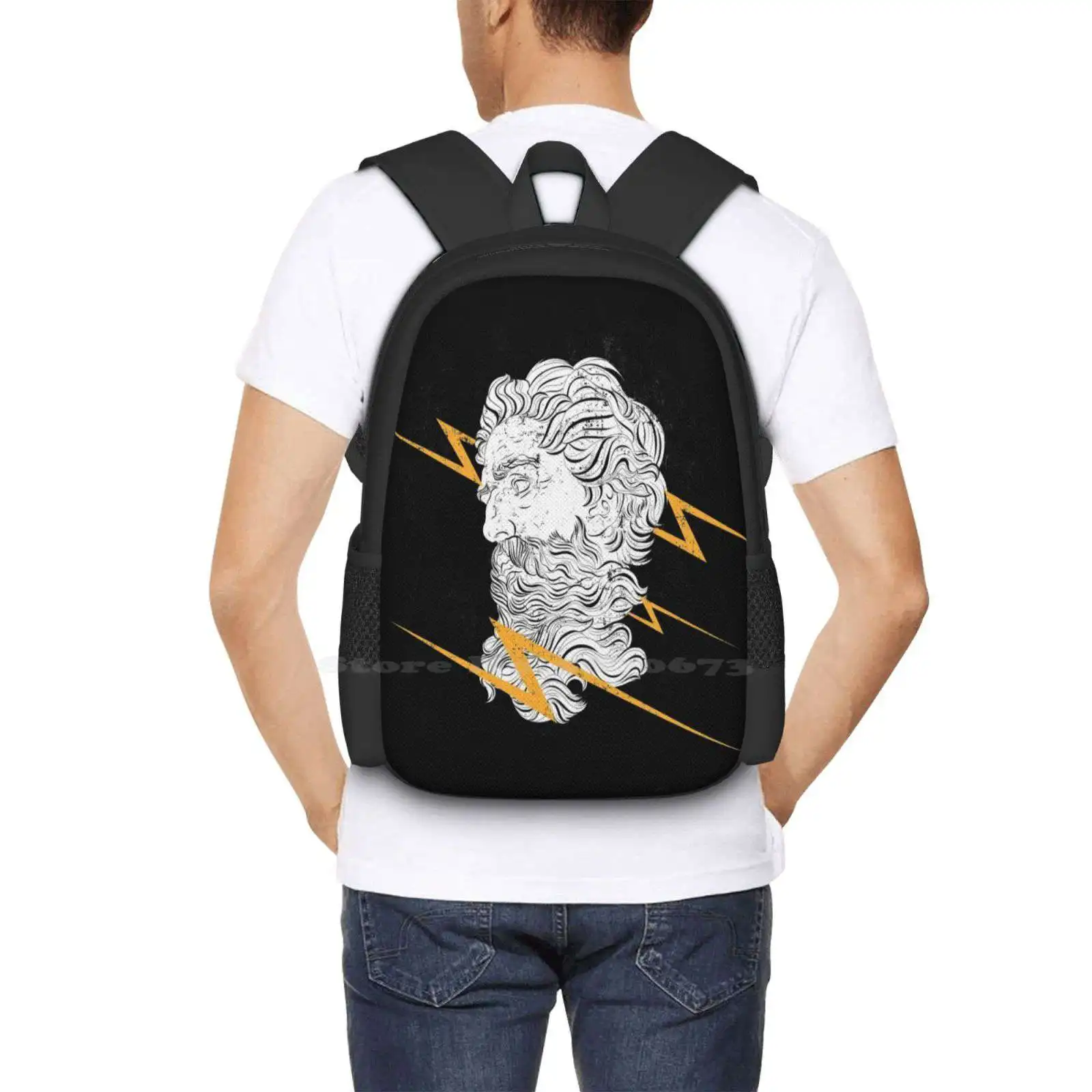 Zeus God Of Thunder-mochila para hombre y mujer, bolso para adolescentes, Zeus Greekgods, acrópola, Greekhistory, estilo europeo