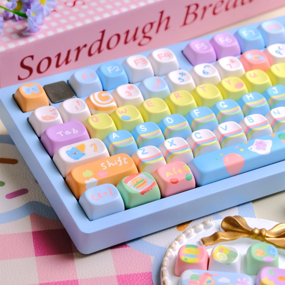 

136 Keys Candy Party Keycap XOA/Cherry Profile PBT Thermal Sublimation Keycaps for Mechanical Keyboard Cute Colorful Keycaps