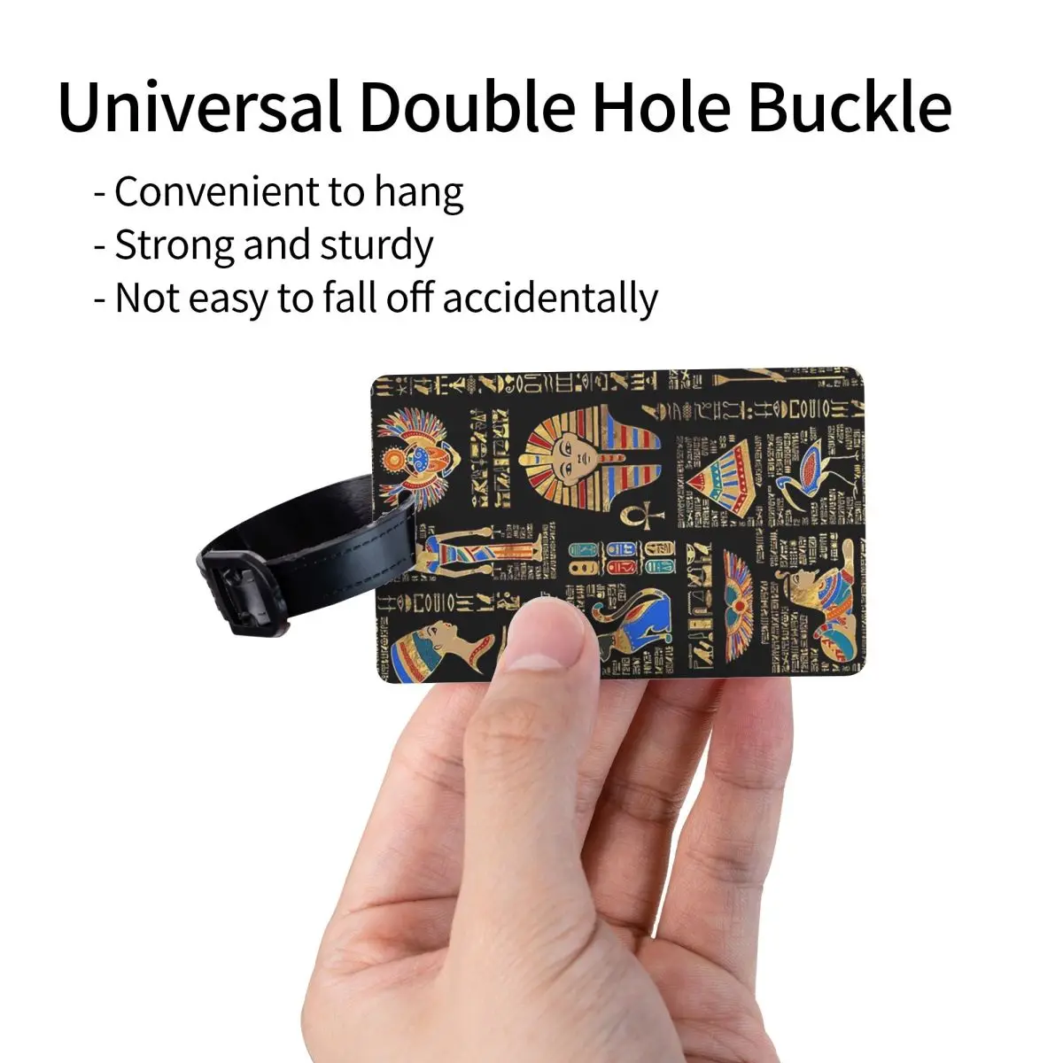 الهيروغليفية المصرية والآلهة على علامات الأمتعة السوداء حقيبة الأمتعة المحمولة الصعود علامة التسمية حامل معرف اسم العنوان #3