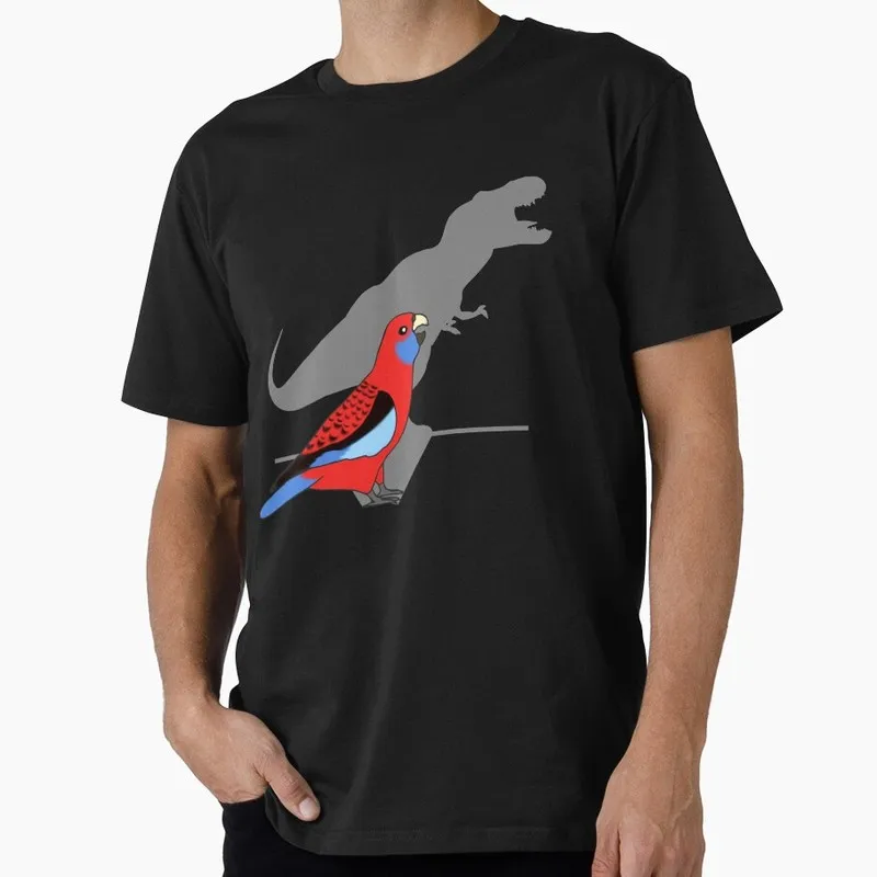 T-rex Crimson Rosella Funny Cockatiel Gift T-shirt Birds T-Rex Shadow Graphic Clothes All Size Tops Unisex Tee S-6XL