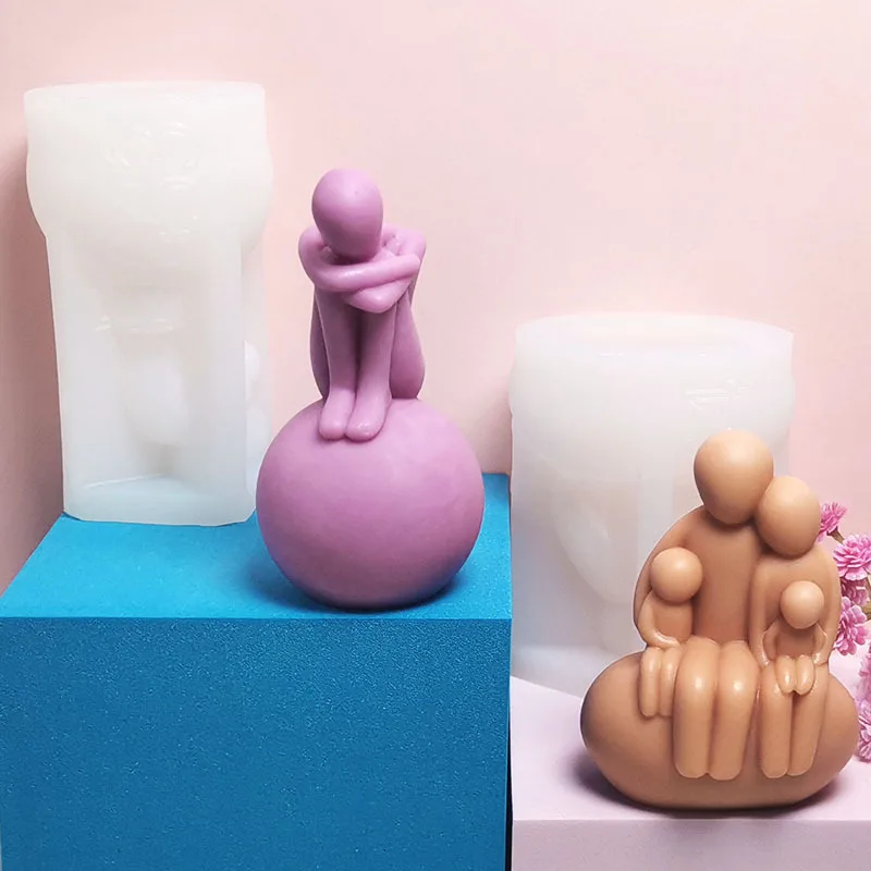 

Creative Thinker Candle Silicone Mold Gypsum form Carving Art Aromatherapy Plaster Home Decoration Mold Gift Handmade