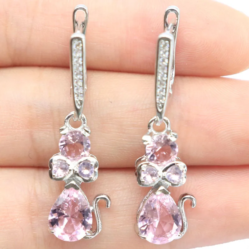 Compre 3 e ganhe 1 grátis 34x9mm lindo rosa kunzite vermelho rubi verde peridoto tanzanita branco cz uso diário brincos de prata