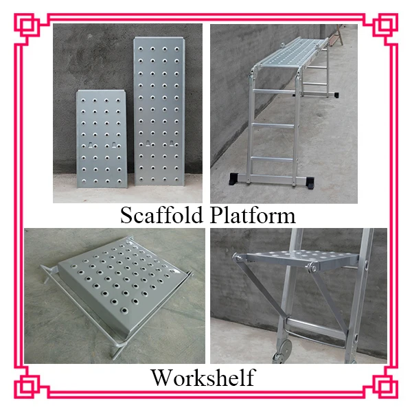 Aluminium multifunctioneel verlengladderplatform CE/EN131