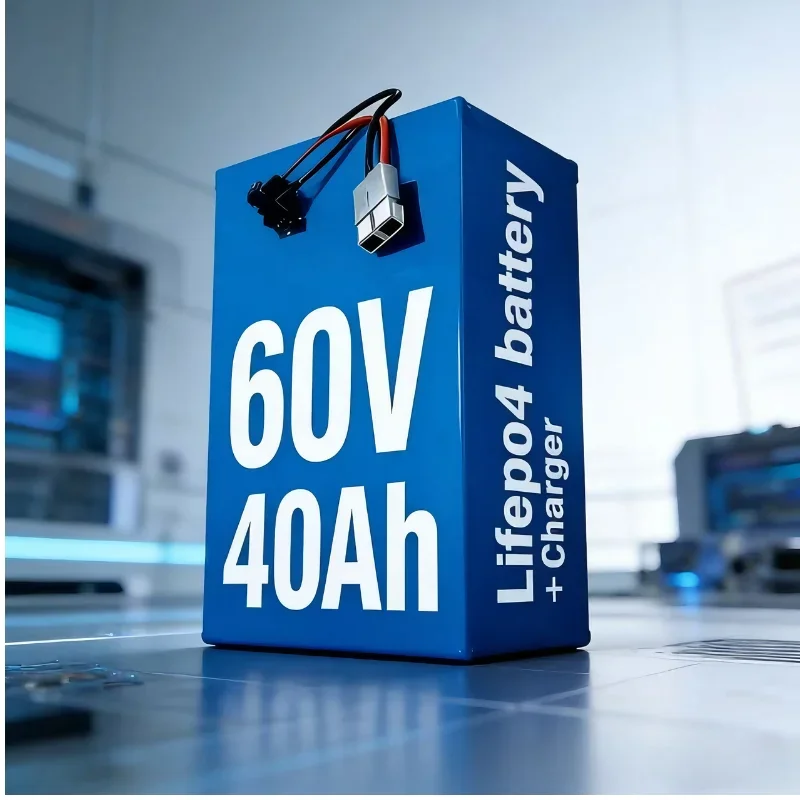 High-Power 60V 40Ah LiFePO4 Battery, Tailored for 2000W-3000W E-Mobility, Stable & Long-Lasting Power Core with BMS & Charger