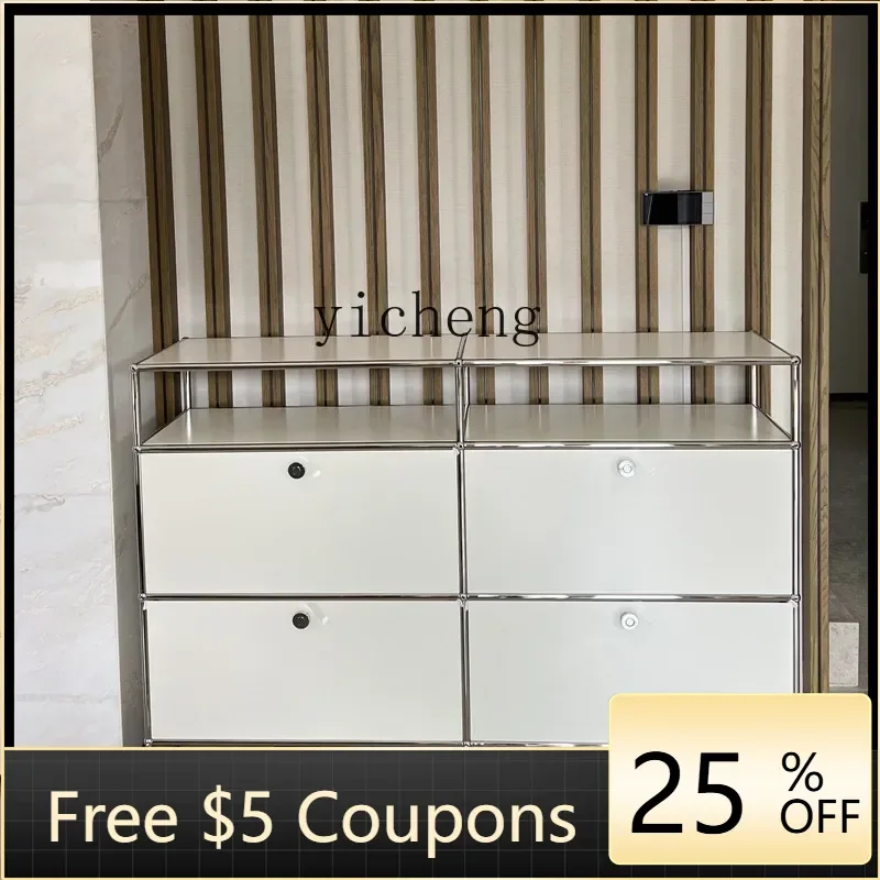 

B1 medieval stainless steel dining side cabinet living room storage simple storage cabinet TV cabinet