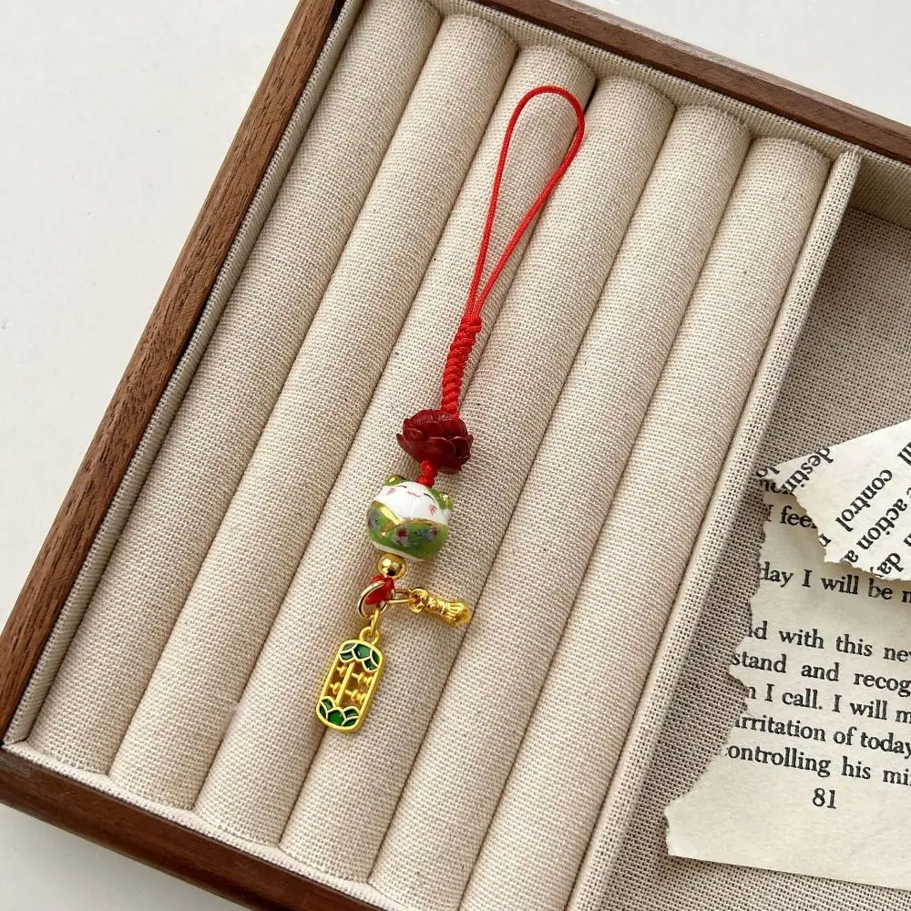 

Брелок для ключей с рисунком Maneki Neko, керамический орнамент, подвеска для мобильного телефона Lucky Cat, подвеска на рюкзак, подвески с защитой от потери, ремешок для телефона Lucky Cat