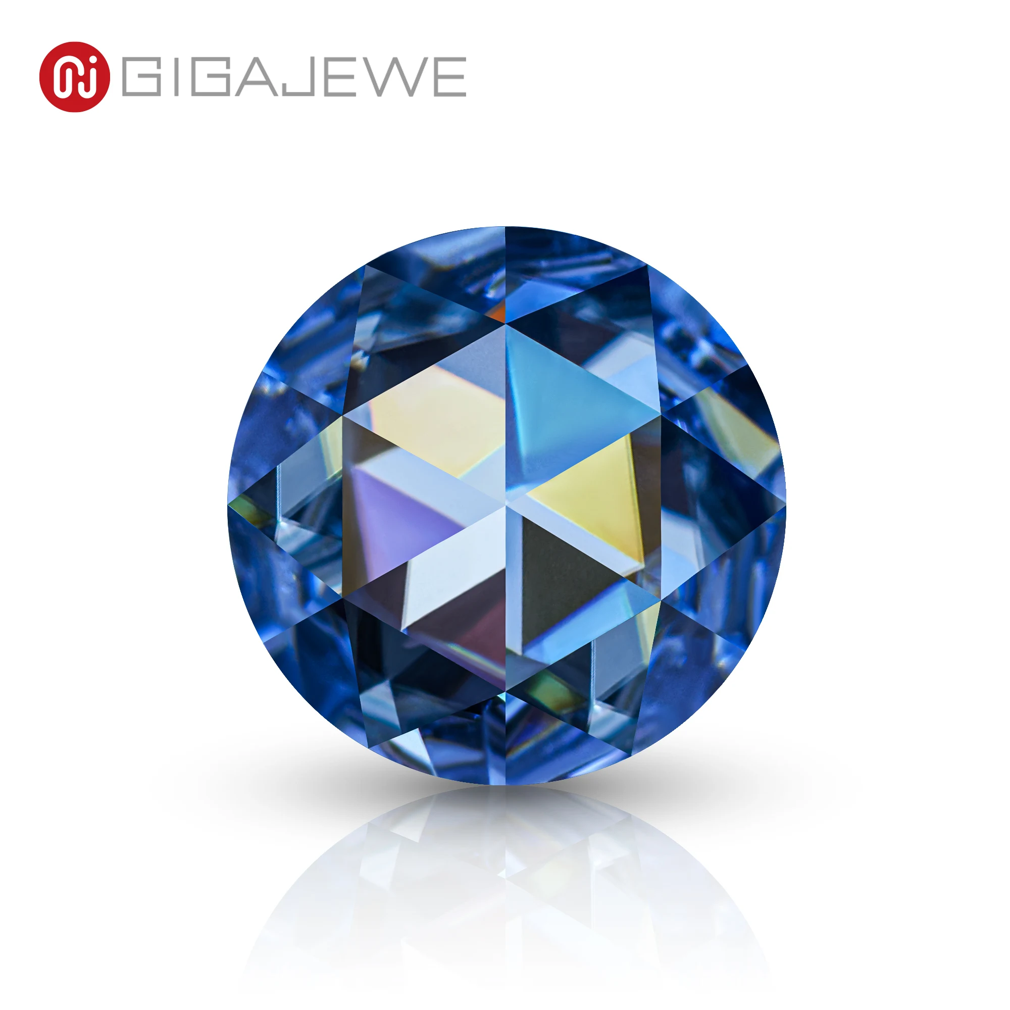 

GIGAJEWE Moissanite Hand-Cutting Rose Cut Blue Color VVS1 Premium Gems Loose Diamond Test Passed Gemstone For Jewelry Making