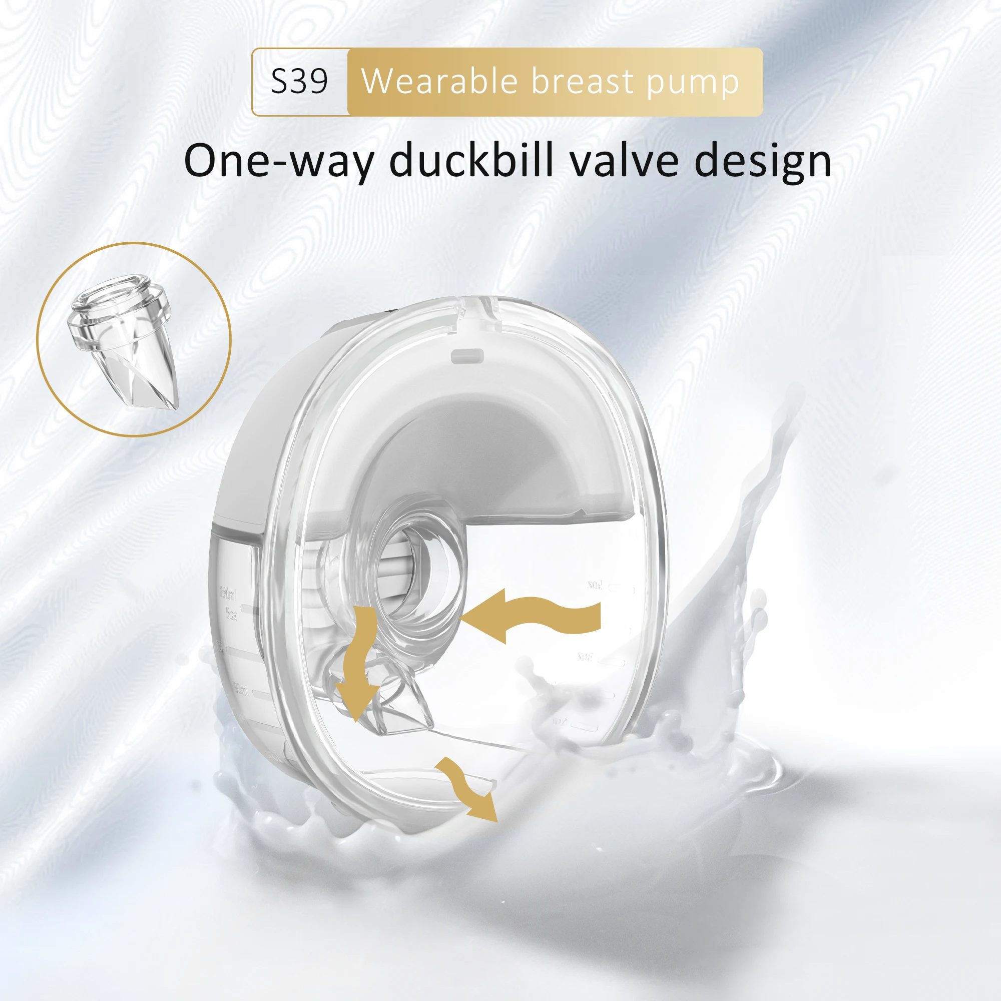 S39 Infant Feeding Bilateral Breast Pump Product Hands-free Drip Type Wearable Breast Pump with 4 Modes and 12 Gear Adjustment