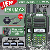 2PACK Baofeng UV-S22 PRO IP68 Waterproof Walkie Talkie Dual Band High Power CB Radio Vhf Uhf CB Ham Radio Long Upgrade UV-9R Pro