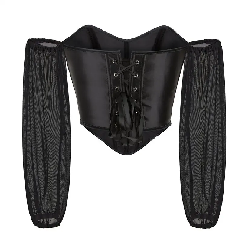 Corset and Bustiers Tops for Women Long Sleeves Victorian Retro Burlesque Lace Up Corset Vest Goth Renaissance Sexy Costumes