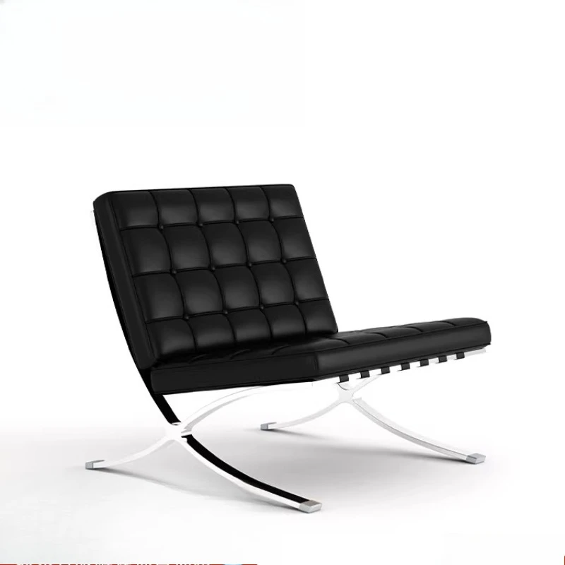 

Minimalist single sofa chair living room home leather leisure chair