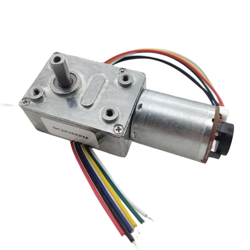 6V 12V 24V Worm Geared Motor Encoder In DC Motor High Toque Low RPM 6 To 150RPM DC Motors Self Locking Adjustable Speed Reversed