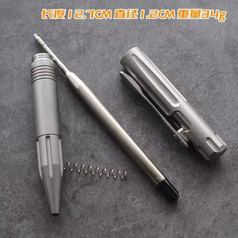 1pc Titanium Alloy EDC Pen With Writing Multi-functional Portable Tools Pen Business Office Ball Point Pen