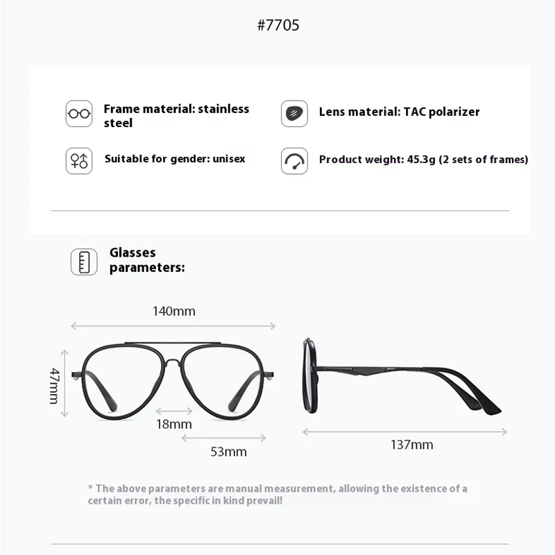 KIZN Sports 3 في 1 قصر النظر النظارات الشمسية الكلاسيكية مزدوجة شعاع الإطار المغناطيسي كليب مجموعة الاستقطاب الرجال النساء مخصص البصريات نظارات -0.50