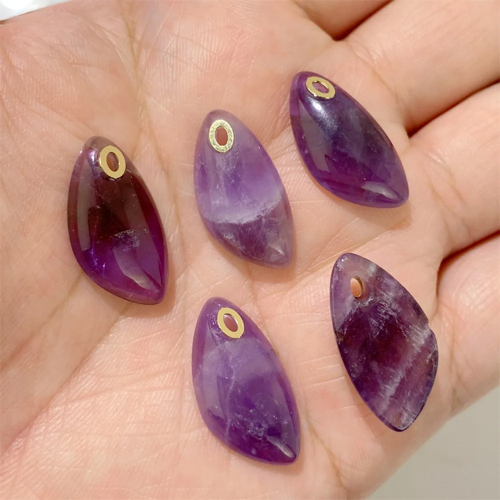 2 قطعة/الوحدة الموضة الطبيعية غير النظامية حجر قلادة جمشت عين النمر اللازورد سحر لصنع المجوهرات عقد دي اي واي أقراط 12x25mm #6