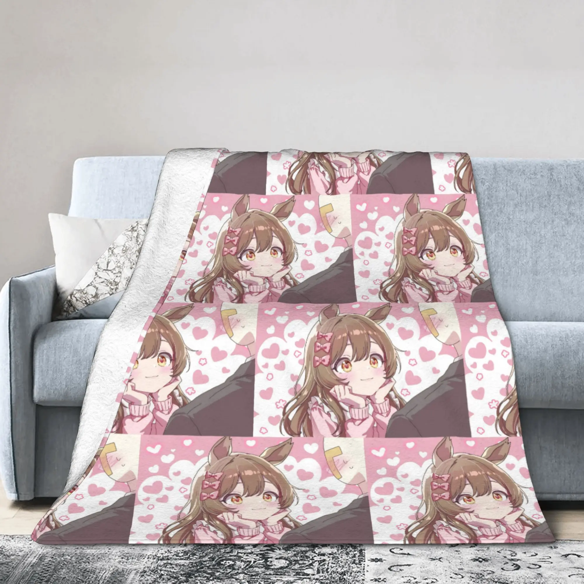 Smart Flacon Umamusume Pretty Derby Blanket Flannel Print  Multi-function Super Soft Throw Blanket for Home Car Bedspreads