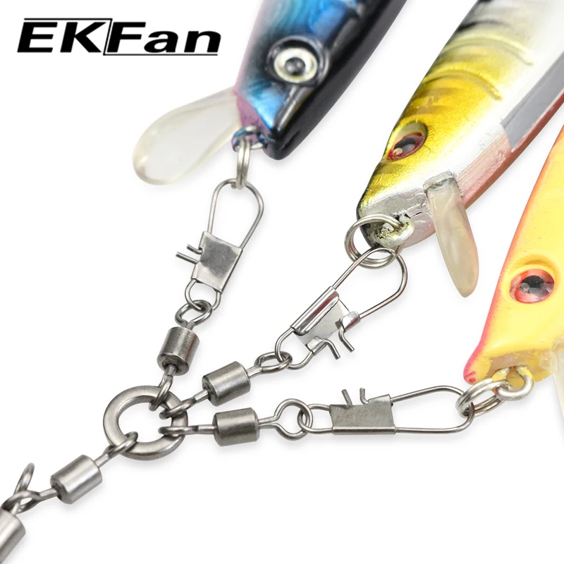 EKFan 5 Stück achtförmiger Ringverbinder 360 ° Rotation für Köder-Angelrollenstangen- und Hakenteile-Zubehör – Detail 4