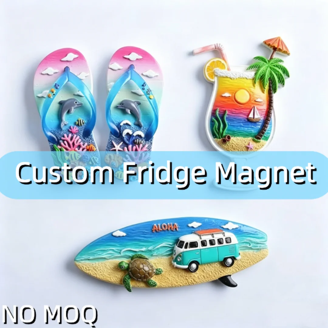 

Custom logo Promotional Magnetic Fridge Sticker 3D Ibiza Beach Personalized Resin Country Cities Souvenir Fridge Magnet for Gift
