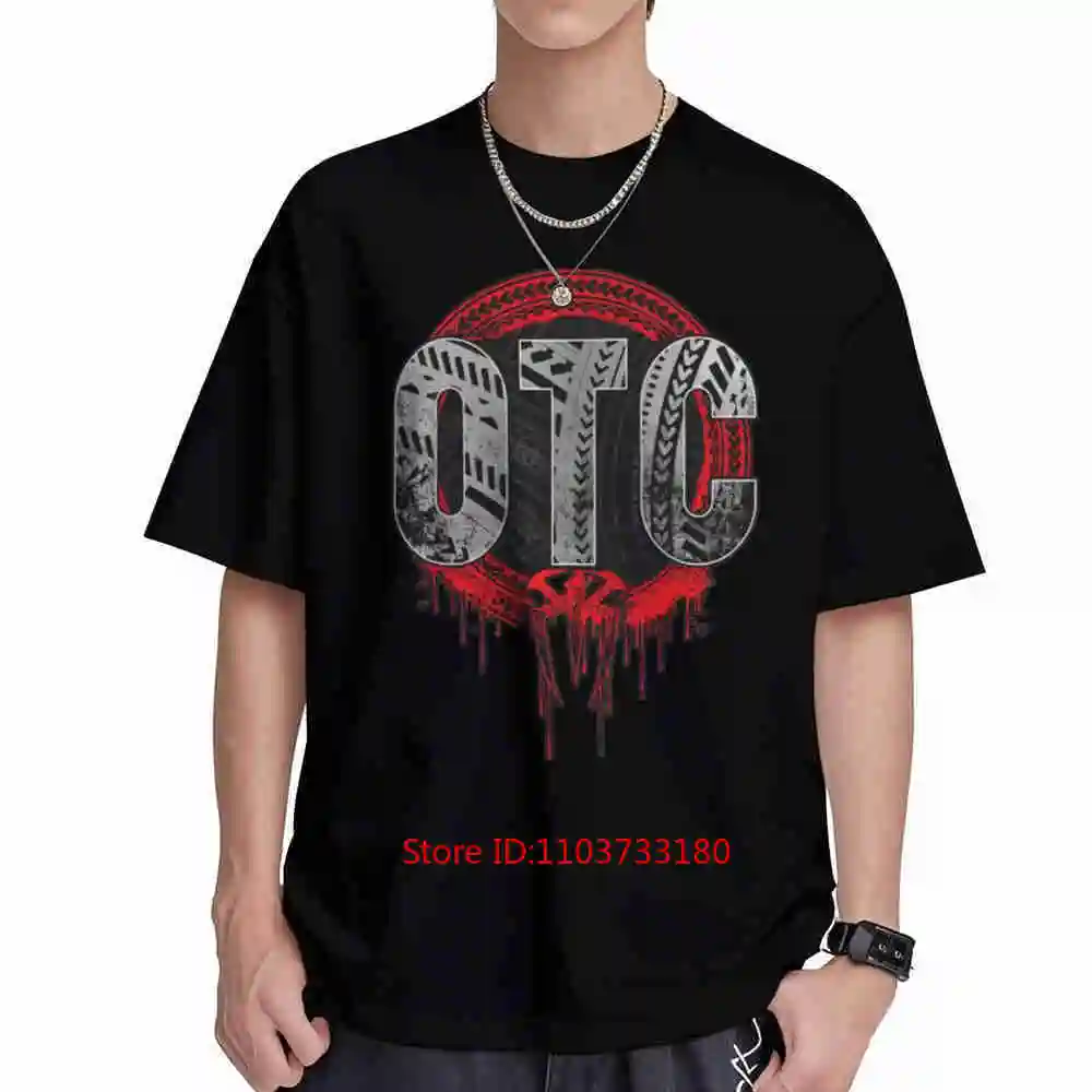 OTC Lettering Tire Tread Design Short Sleeve Tee 100% Cotton T-Shirt