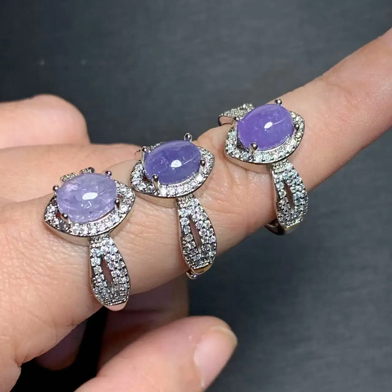 

LUXUTY Natural Tanzanite Ring Female Ring Jewelry for Women Gift Wholesale High Quality Vintage Fine