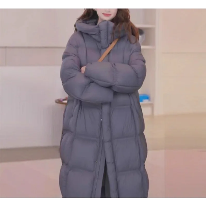 Women's Long Down Jacket 2025 Fall/Winter Collection Loose-Fit, Slimming, Fashionable Hooded Oversized Thick Quilted Coat