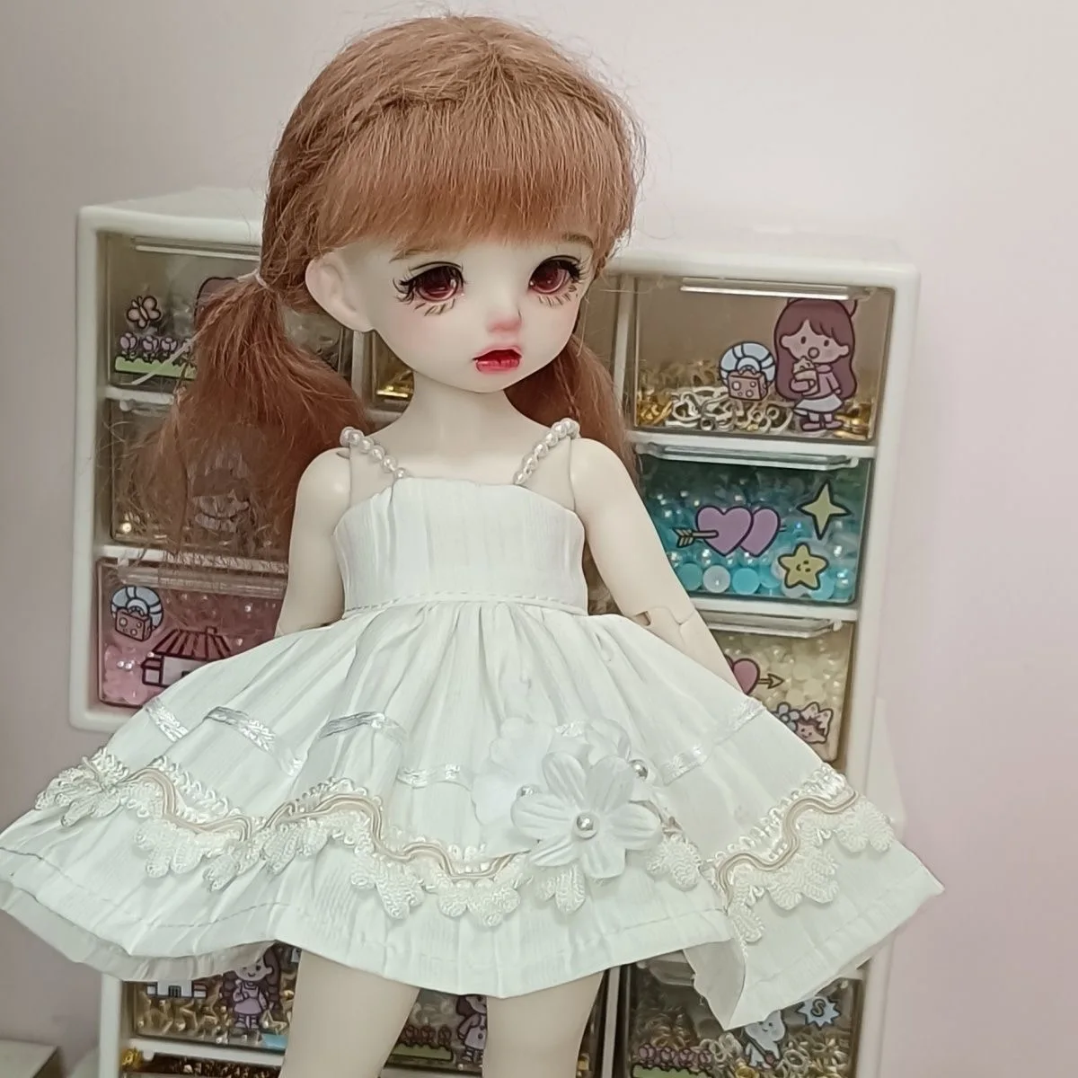 Fashion Embroidered Lace Slip Dress, 1/6  BJD Doll Clothes, Toys Skirt Free Shipping