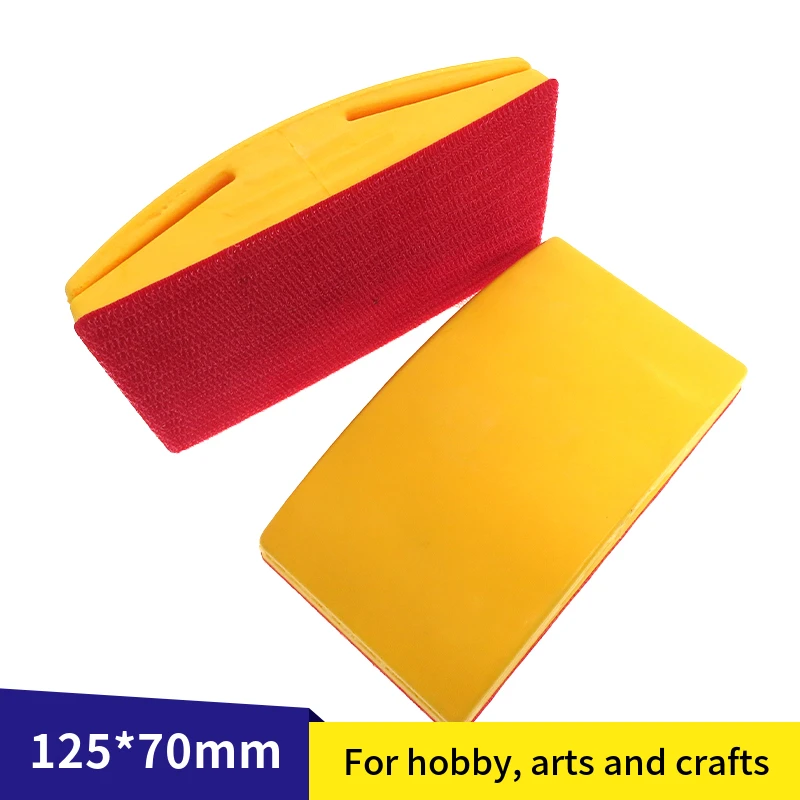 5 Inch Sanding Block Rubber Hook Loop Backing Pad Sandpaper Holder Hand Grinding Block Polishing Tools for Wood and Furniture