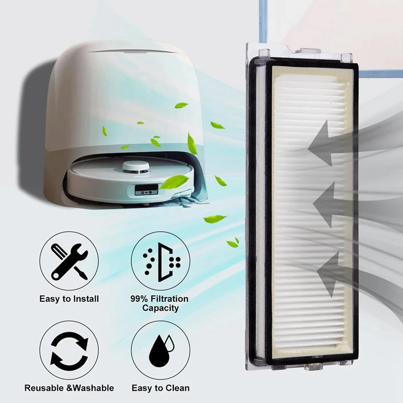 Запасные части для робота-пылесоса Roborock Qrevo Curv/P20 Pro, комплект аксессуаров, основная боковая щетка, HEPA-фильтр, швабры