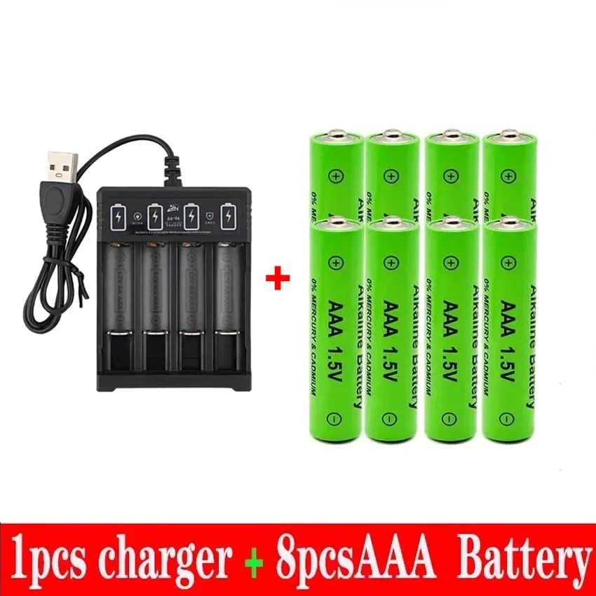 100% New AAA Battery 3000 MAh Rechargeable Battery AAA 1.5 V 3000 MAh Rechargeable New Alcalinas Drummey + Charger