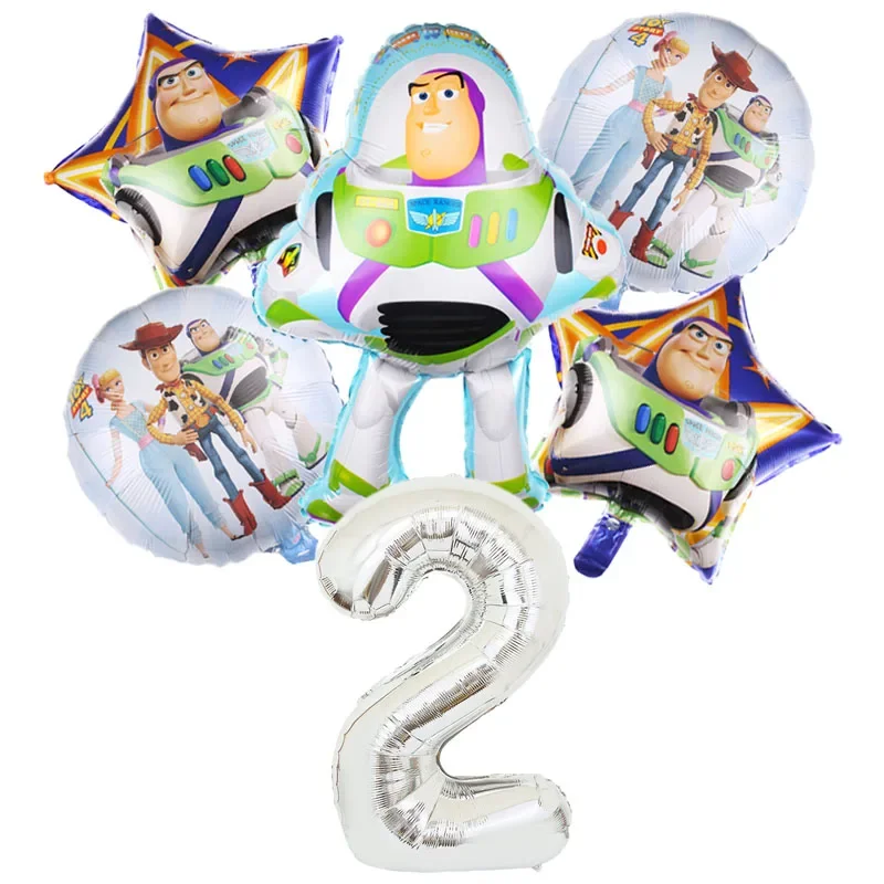 Globos de aluminio de Toy Story de Disney, Buzz Lightyear Woody, decoraciones para fiesta de cumpleaños, globo para niños, baby shower, globo de