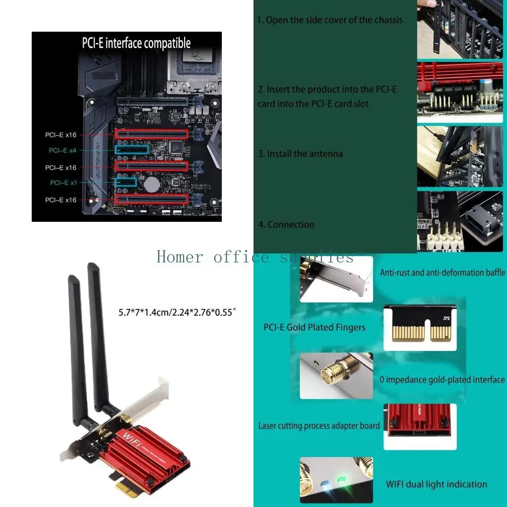 

K43B Wireless Wifi Adapter Receiver 2.5 AX1800S Wifi6 BT5.2 Transmitter