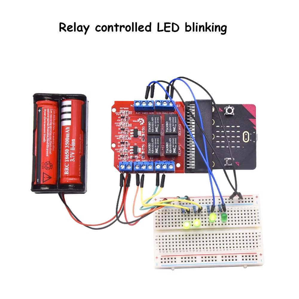 마이크로 비트 4 채널 릴레이 모듈 실드, 5V 하이 트리거, DIY 프로그래밍, 교육용 어린이 수업 교육, 마이크로 비트 확장 보드