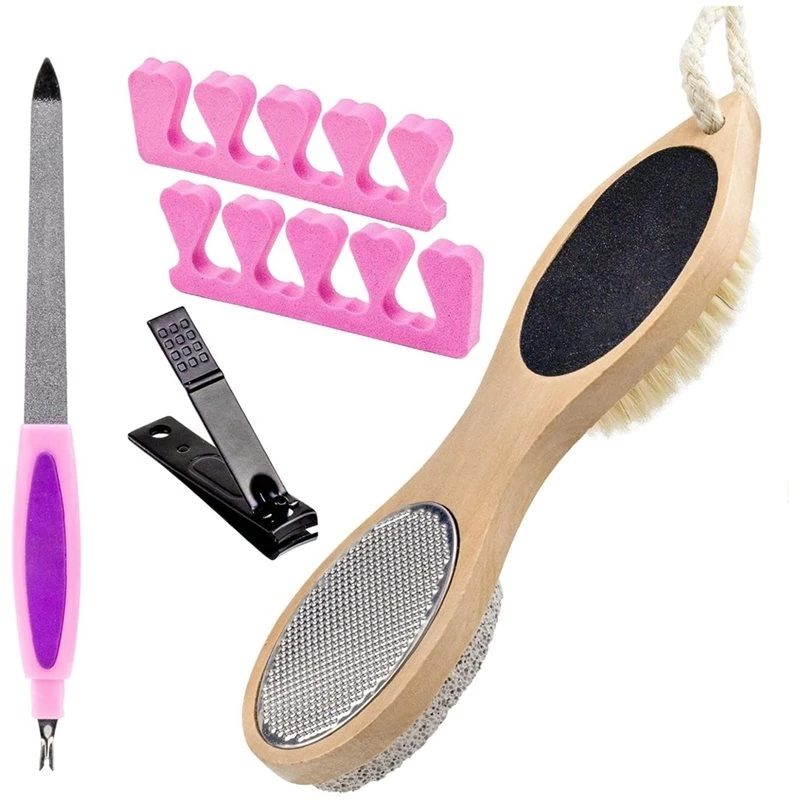 N95R For Shower Foot File 4 In 1 Callus Remover With Pumice Stone Feet Scrubber Brush, Includes Cuticle File,For Home
