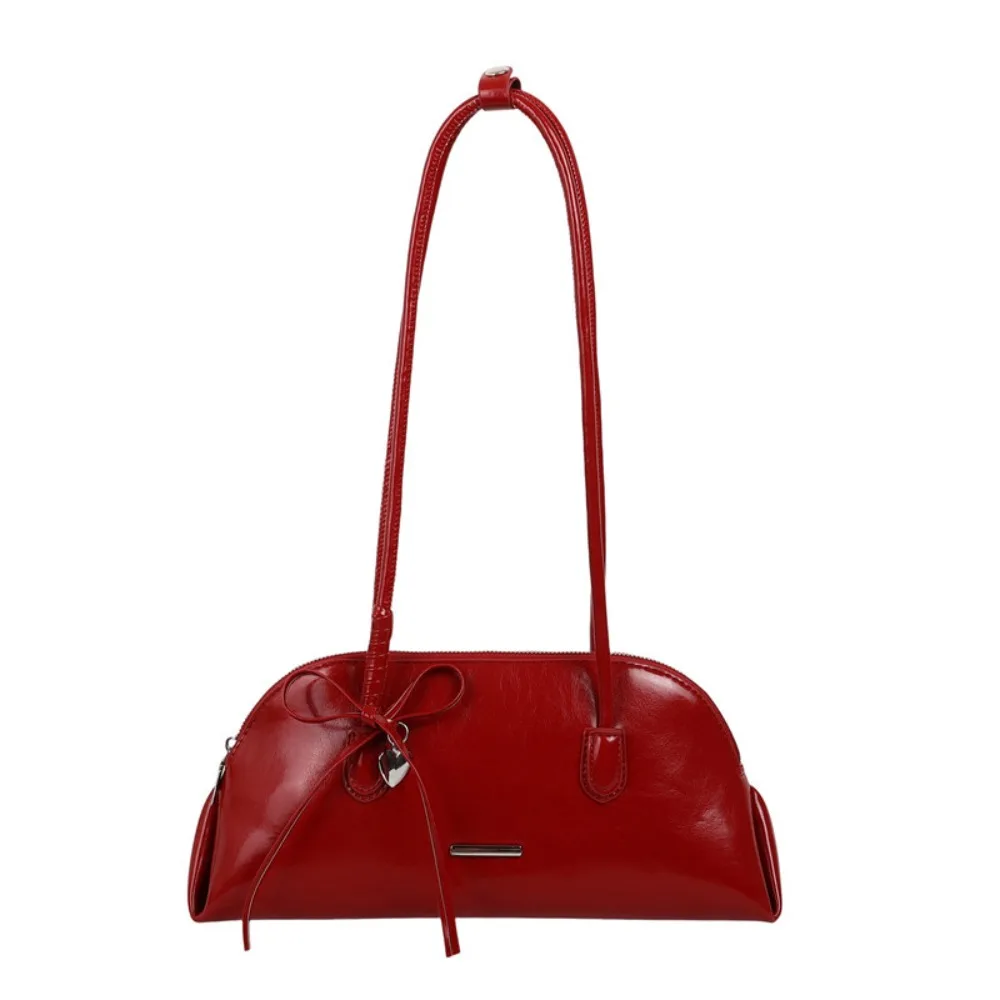 

Модная клетчатая сумка подмышки в корейском стиле из искусственной кожи с милым бантом, Бостонская сумка на плечо, повседневная однотонная женская сумка для свиданий