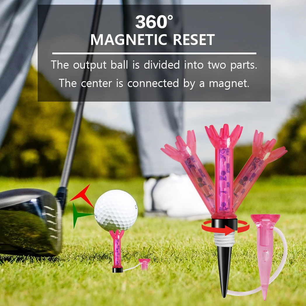 Caiton Golf Tees 2 Adet |   Renkli Plastik Top Tutucu ile Premium Manyetik Tişörtler |   80MM ve 70MM Uzunlukta |   Golf Ekipmanları Aksesuarları