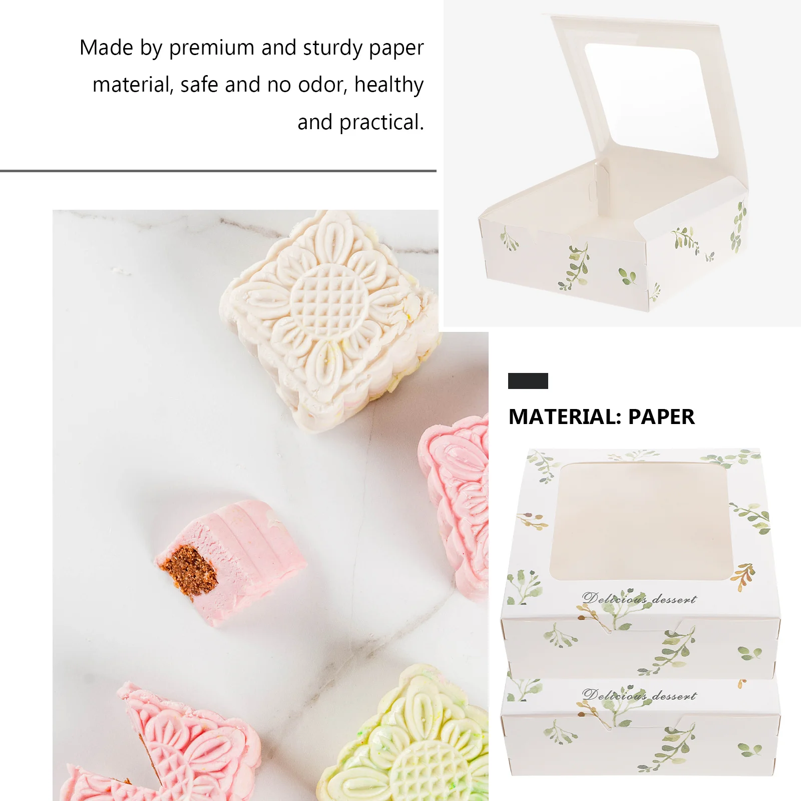 

20pcs Egg Tart Packaging Box Sturdy Paper Material Square Tart Box For Cake Dessert Storage Case Disposable Mousse Packing