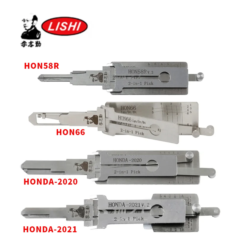 LISHI 2 en 1 HONDA202 HONDA2021 HON66 HON58R para puerta de coche japonesa herramienta de selección Lishi abierta