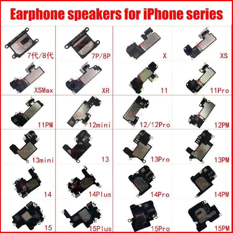 BRESUN 1pcs Loudspeaker For iphone X XR XS Max 11 12 13 mini 14 15 Pro Max Loud Speaker Ringer inner Buzzer Flex Cable Louder