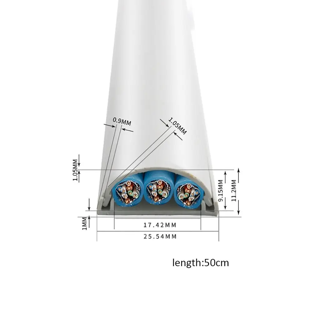 Anti-Extrusie Vloer Koord Cover Kabel Cover Duurzaam Boog Koord Beschermer Zelfklevende Halve Cirkel Elektrische Draad Slot Thuis Buiten