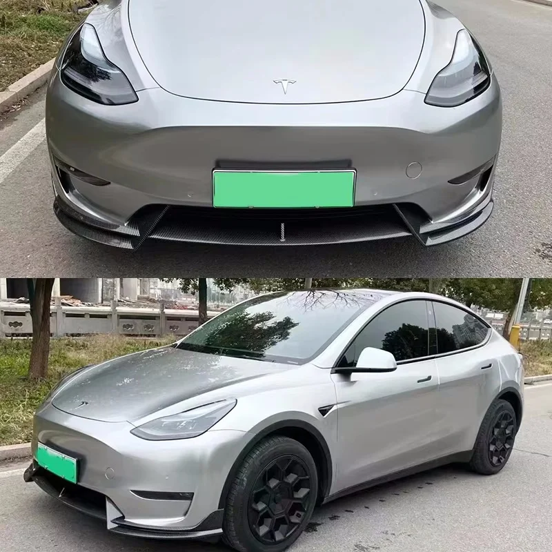 Diffusore paraurti labbro anteriore per Tesla Model Y 2021-2023 2024 deflettore Chin Guard Trim Styling Cover Body kit