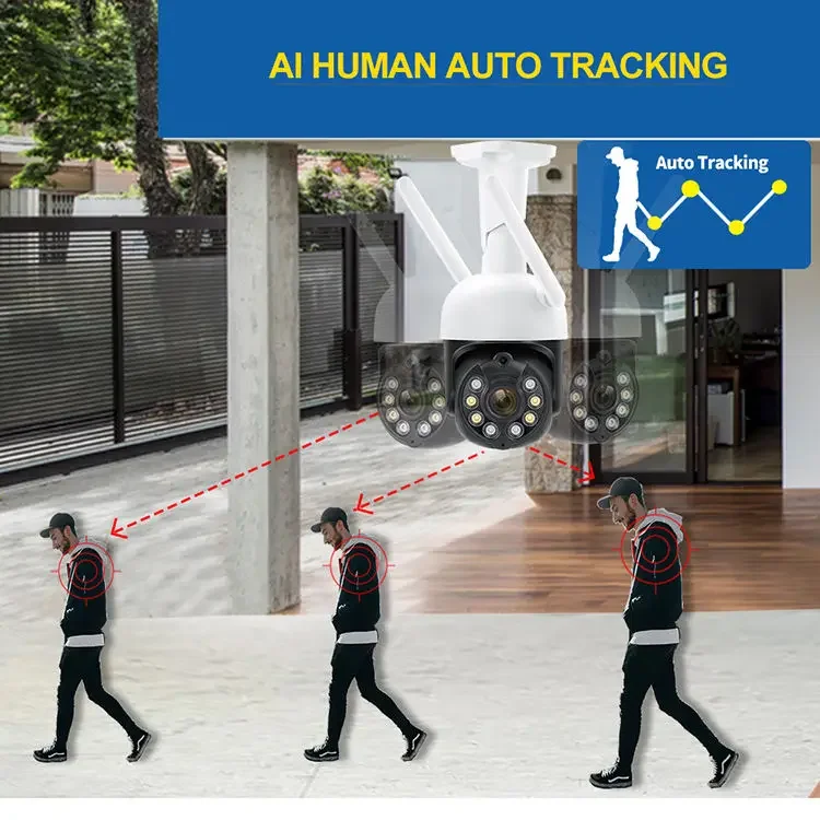 人間動作追跡TuyaワイヤレスWifi PTZカメラNVRキット3MP 8chセキュリティカメラシステム