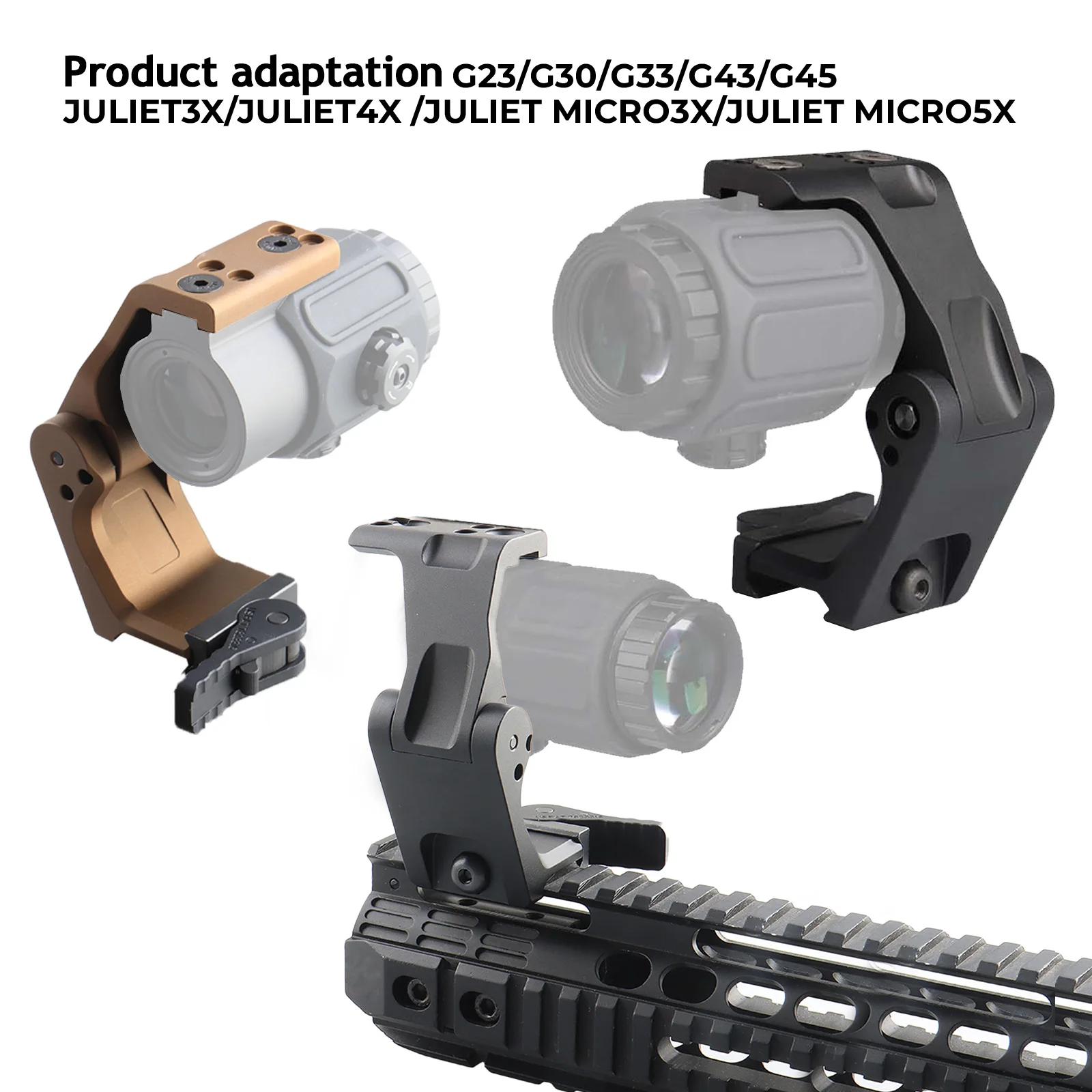 

Quick Release Flip to Center FTC Magnifier Mount for 3X 5X Magnifiers 2.26" Height 6063 Aluminum Tactical Rifle Accessories