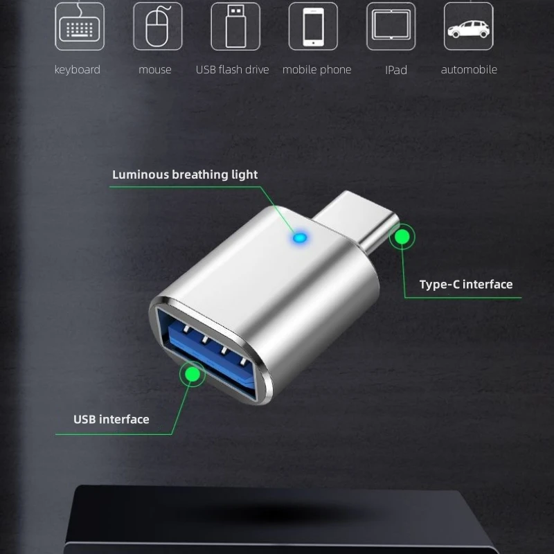 Neuer otg-Adapter für Mobiltelefone mit Atem licht Typ-cusb 3.0 Telefon-Disc-Lesegerät mit Auto-Lade adapter