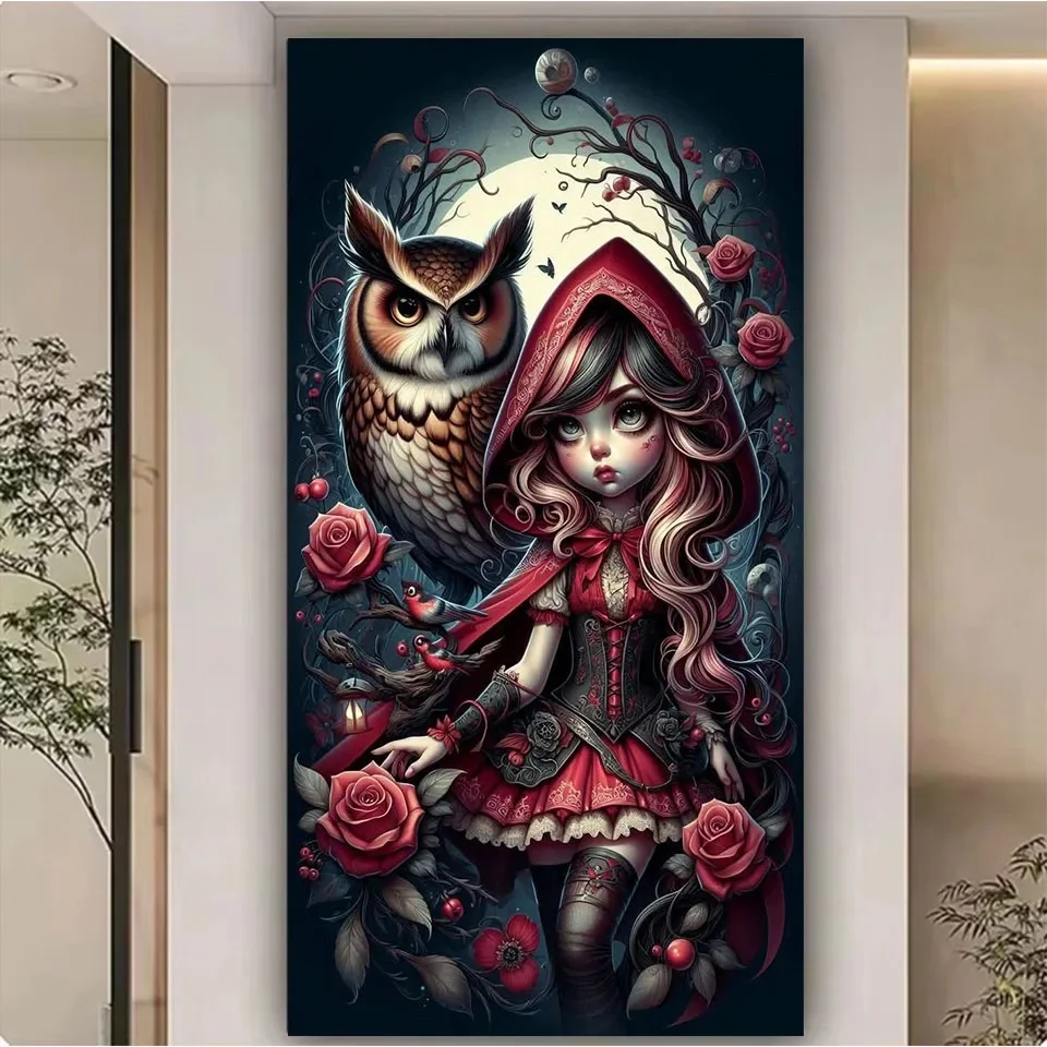 Diy Deam Fairy Diamant Stickerei 5d Diamant Malerei Hexe Mädchen Eule Kaninchen Voll Platz Runde Bohrer Handgemachte Mosaik Große Größe