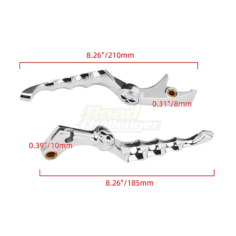 Motorcycle Chrome Skull Zombie Brake Clutch Levers For Honda Shadow VT400 750 VLX VT400 600 VTX1300