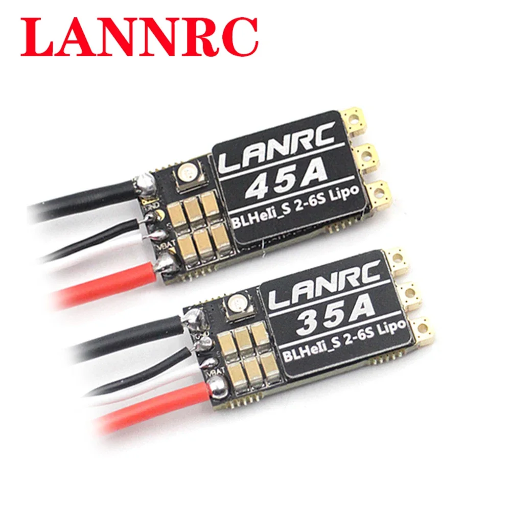 LANNRC BLHeli_S 35A/45A Brushless ESC Built-in Programmable RGB LED D-Shot 150/300/600 ONESHOT125 2-6S for RC FPV Drone parts