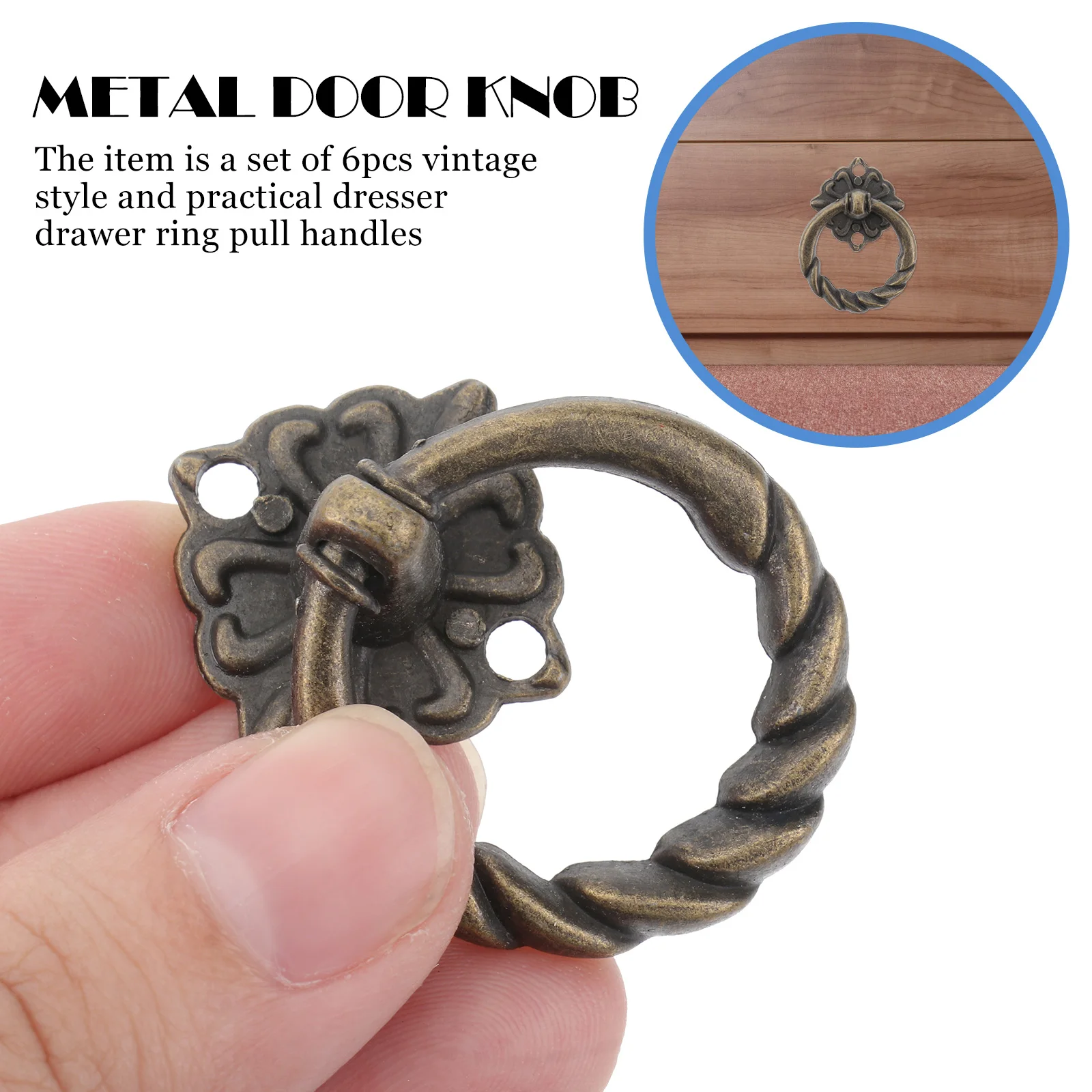 

6 Pcs Large Wardrobe Door Handle Cabinet Drawer Pulls Handles Cupboard Dresser Ring Furniture Replacement Kitchen Cabinets