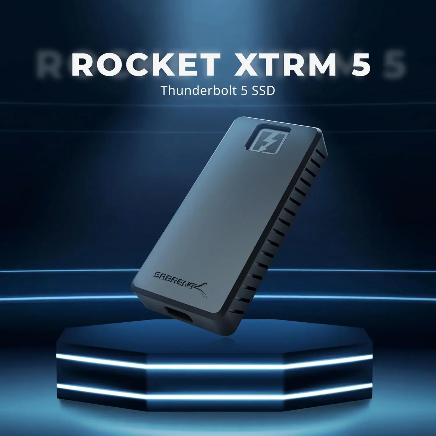 SABRENT Rocket XTRM 5 2TB Thunderbolt 5 Portable SSD, 80Gbps Connection, Up To 64Gbps Transfer, Compatible with TB4 TB3 USB4 USB 3.2 20Gbps 10Gbps 5Gbps, Rugged Aluminum and Silicone (SB-XTM5-2TB)