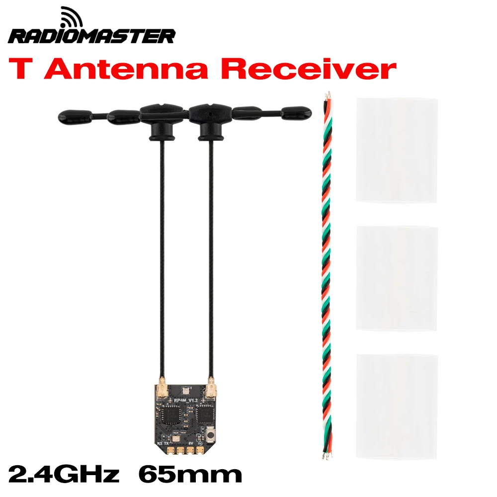 

RadioMaster RP4TD-M ExpressLRS T Antenna Receiver 2.4GHz 65mm Support Wifi Upgrade