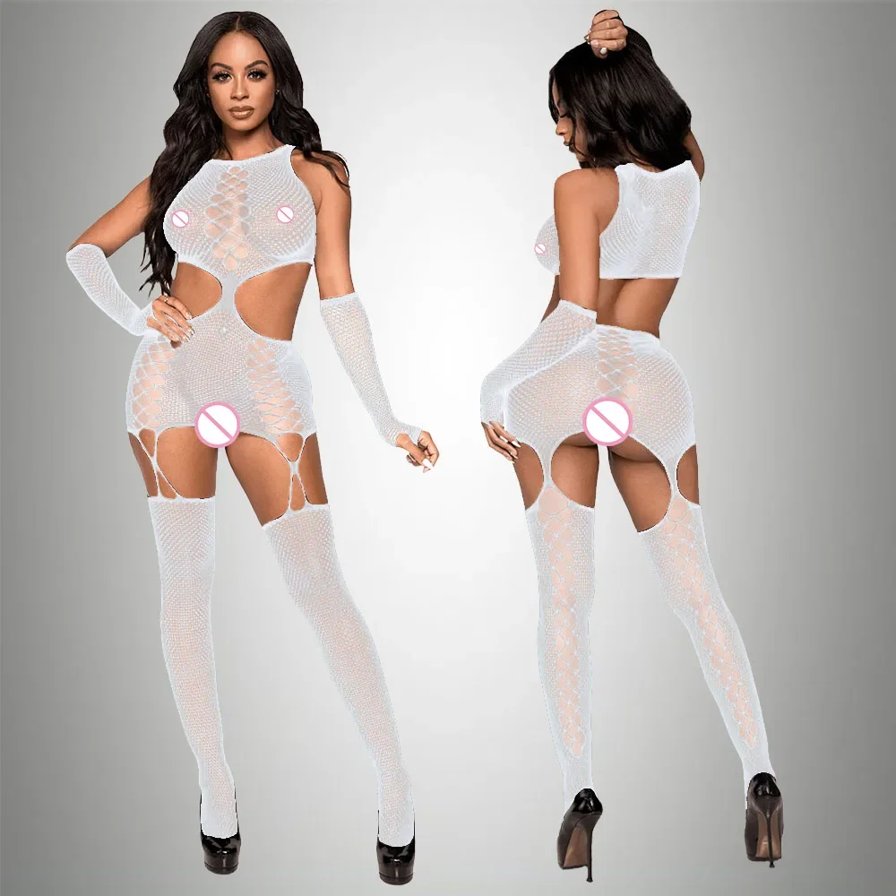 ملابس داخلية جديدة لعام 2024 ملابس داخلية نسائية مثيرة ملابس داخلية شبكة صيد السمك حمالة صدر مفتوحة أزياء مثيرة جوارب طويلة بدلة شبكية ضيقة